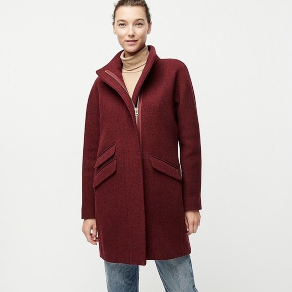 NWT J. Crew Cocoon Coat Stadium-cloth Wool Size 00 - Picture 1 of 12